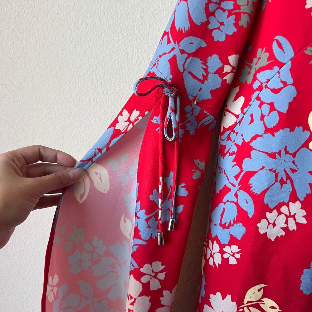C/MEO Collective Red Blue Floral Mini Shift Dress Size XS - Picture 4 of 6
